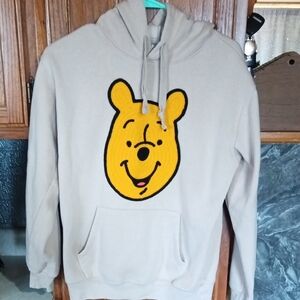 Vtg Disney's Winnie The Pooh Pullover Hoodie Women Sz Small Beige